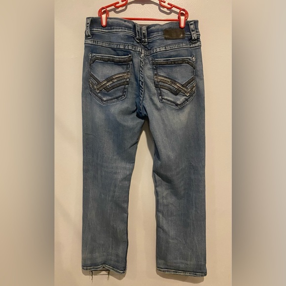 Buckle Black Jeans Men’s Size 32x30 Fit No 9 Straight Leg Whiskered Thick Stitch - Picture 3 of 15